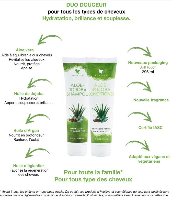 Bienfaits , Aloe Jojoba Shampoo , Aloe vera , Forever , shampoing , vente de produit en ligne , vannes , Morbihan , 56