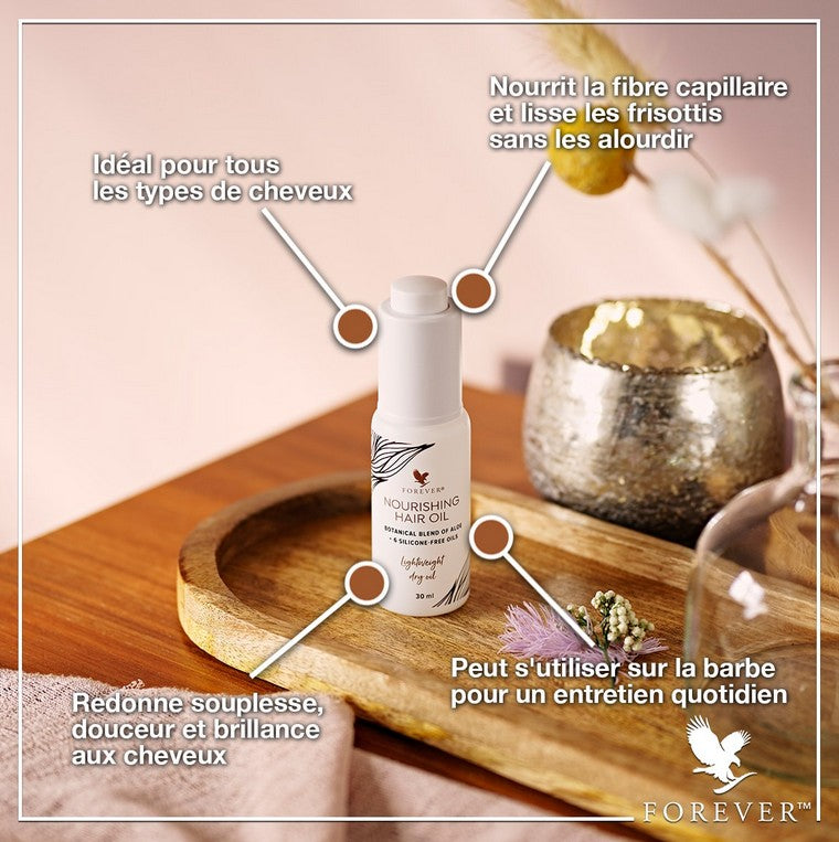 Bienfaits , Nourishing Hair Oil , Aloe vera , Huile Capillaire Nourrissante , Forever , soins cheveux , vente de produit en ligne , vannes , Morbihan , 56