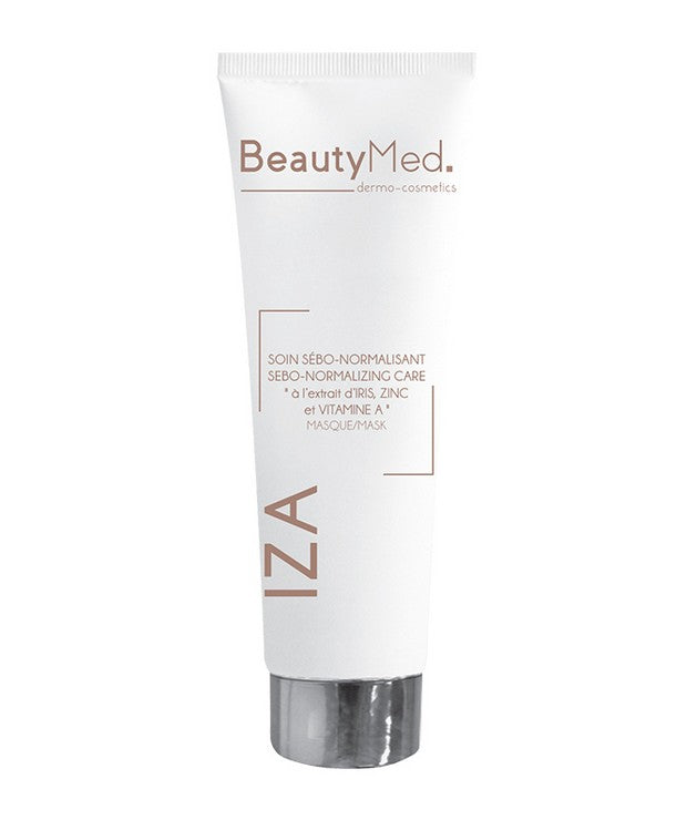 Masque Sébo-normalisant à l’extrait d’Iris Zinc et Vitamine A , IZA , BeautyMed , masques et gommages , vente de produit en ligne , vannes , Morbihan , 56