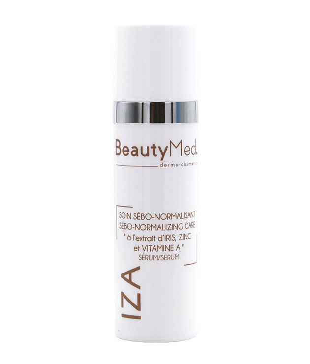 Sérum Sébo-normalisant à l’extrait d’Iris, Zinc et Vitamine A , IZA , BeautyMed , sérum visage , vente de produit en ligne , vannes , Morbihan , 56